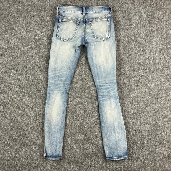 Gap Always Skinny Jeans Womens 24R Blue Distressed Stretch Casual High Rise - Picture 8 of 10